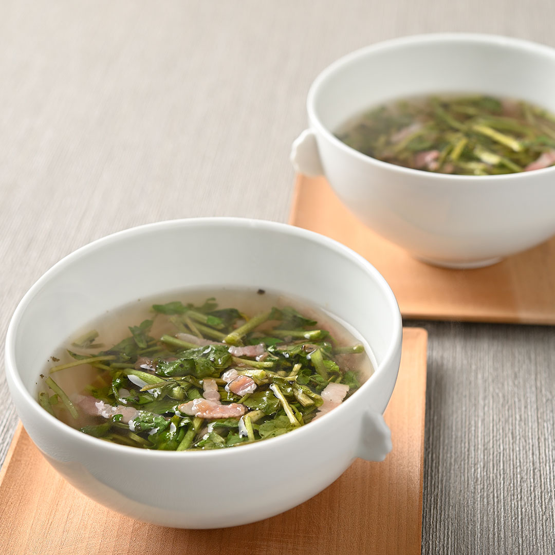 セロリとパリパリ梅のさっぱりスープ